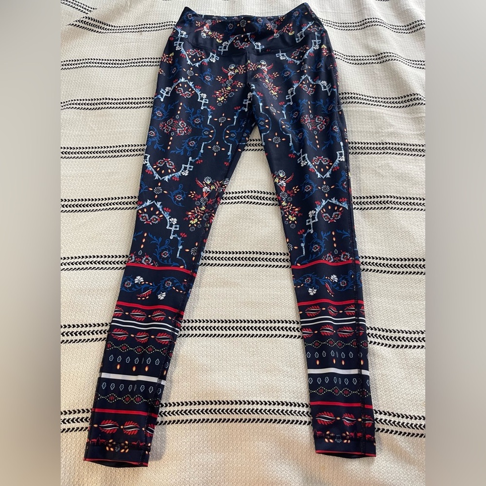 Zelos graphic athletic leggings / work out pants size medium # 2152 - Picture 3 of 9